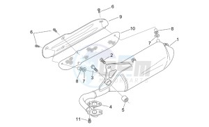 Scarabeo 100 (eng. Minarelli) drawing Exhaust pipe