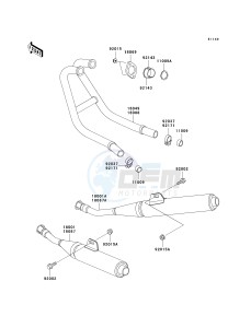 EX 250 F [NINJA 250R] (F15-F19) [NINJA 250R] drawing MUFFLER-- S- -