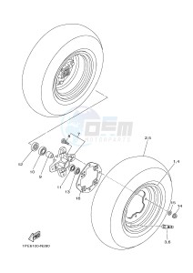 YFM700R YFM700RSE RAPTOR 700R (1VSA 1VSB 1VSC) drawing FRONT WHEEL