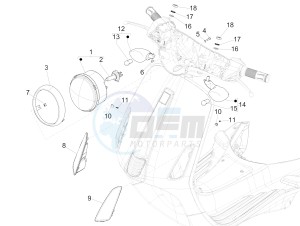 150 4T 3V ie Primavera (NAFTA) drawing Front headlamps - Turn signal lamps