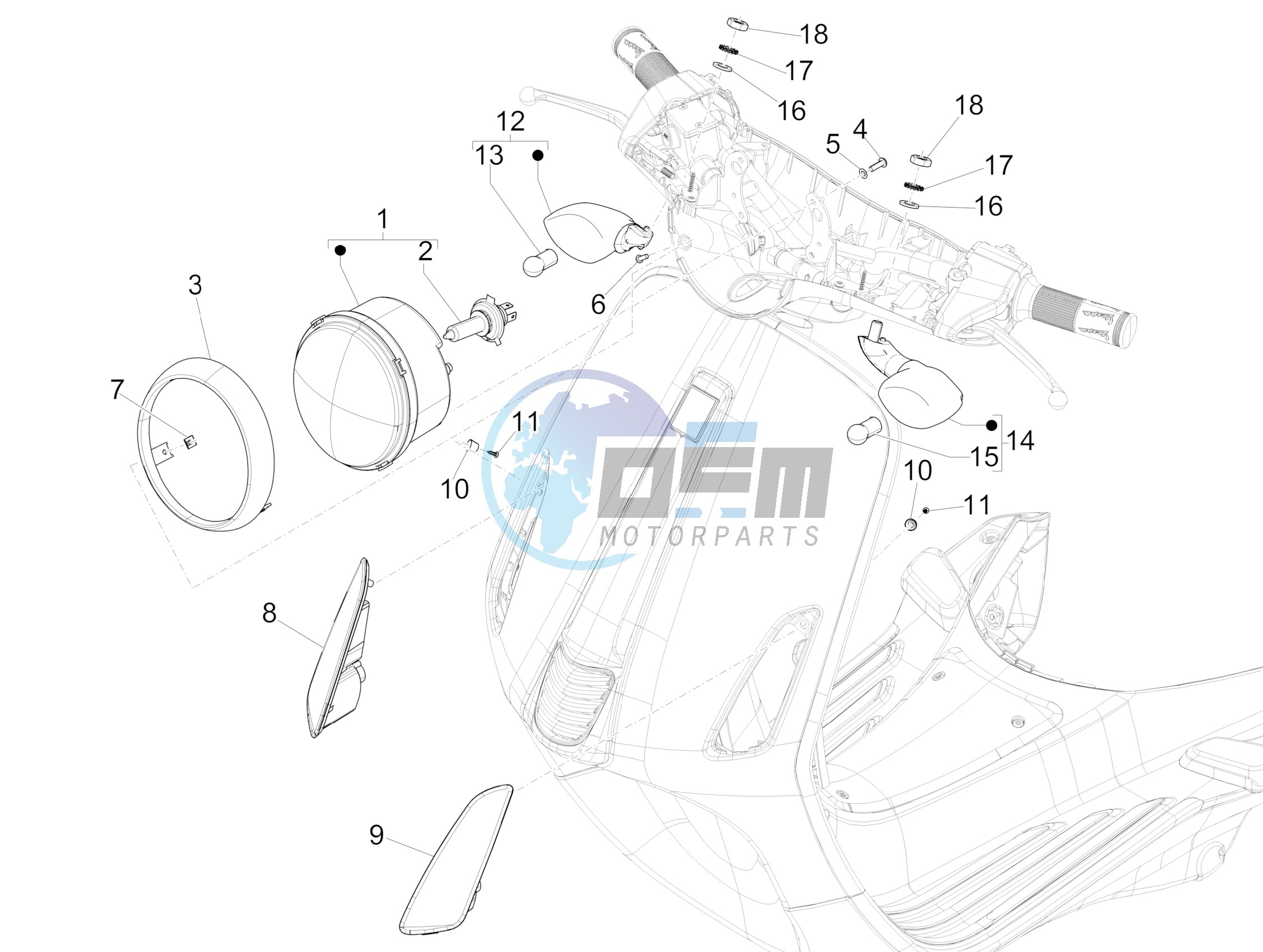 Front headlamps - Turn signal lamps