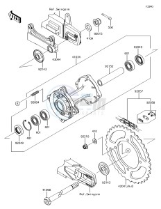 KX85 KX85CFF EU drawing Rear Hub