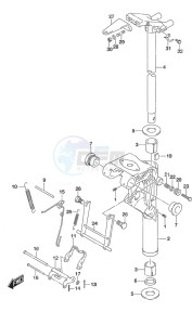 DF 9.9B drawing Swivel Bracket - Remote Control w/Power Tilt