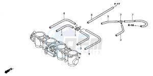 CBR600F4 drawing THROTTLE BODY (TUBING)