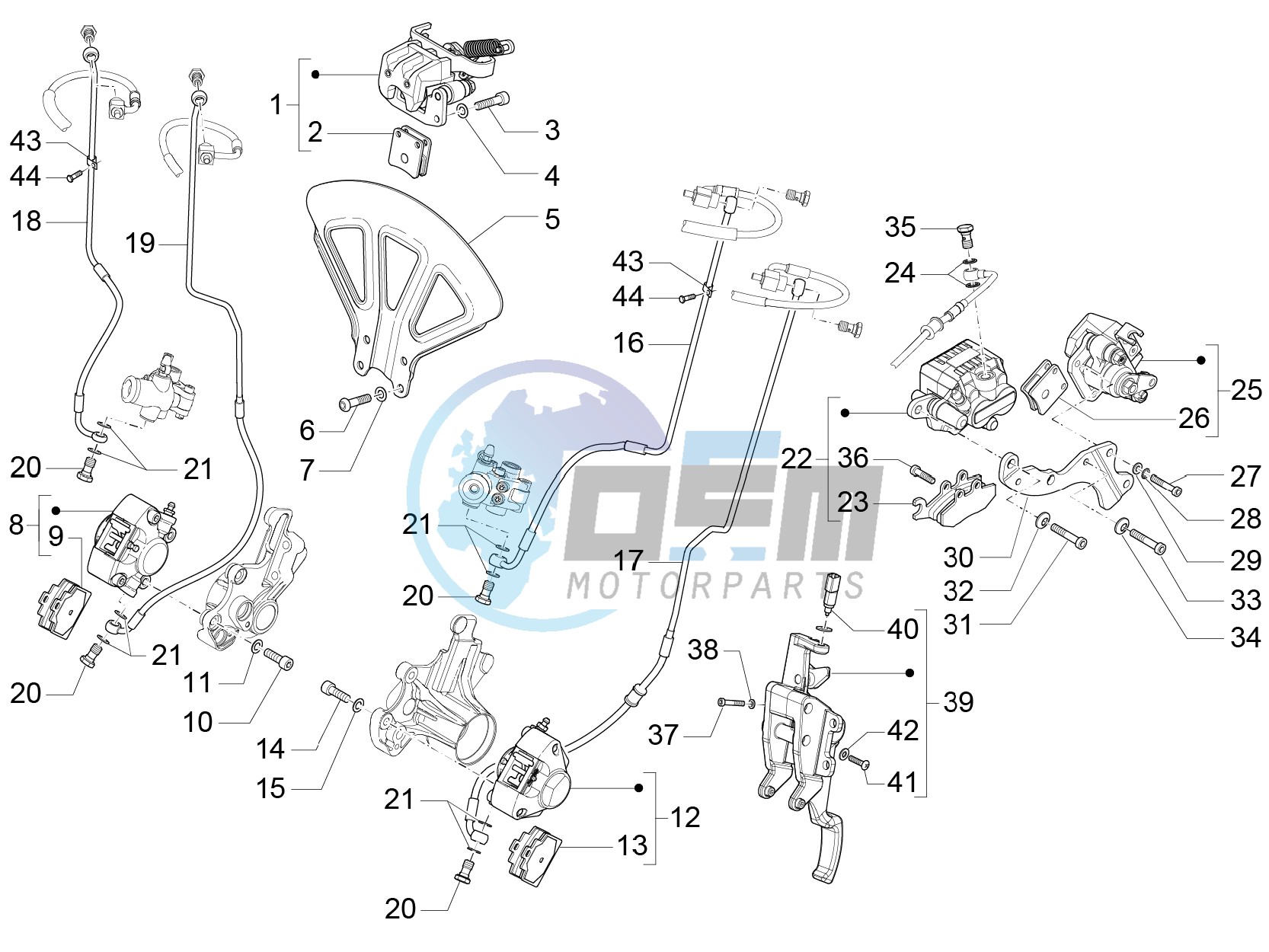 Brakes pipes - Calipers (ABS)