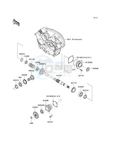 KSV 700 A [KFX 700] (A6F-A9F) A7F drawing FRONT BEVEL GEAR