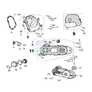 GEOPOLIS 125 SC drawing CRANKCASE COVER