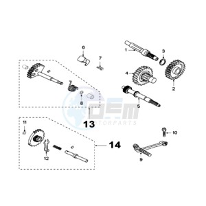 SUM 125 P drawing DRIVE SHAFTS / KICKSTARTER