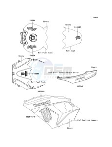 KRF 750 F [TERYX 750 4X4 NRA OUTDOORS] (F8F) C9FB drawing DECALS-- EBONY- --- C9FB- -