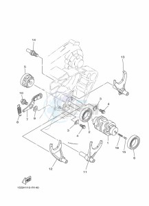 YZ250 (BCRG) drawing SHIFT CAM & FORK