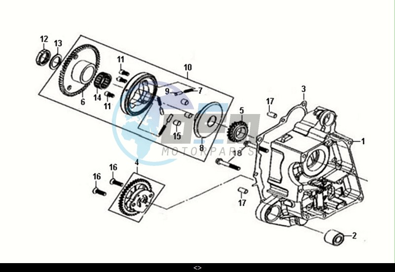 R CRANK CASE-OIL PUMP ASSY