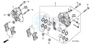 CBR1000RA9 Australia - (U / ABS SPC) drawing FRONT BRAKE CALIPER