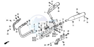 ST1100 drawing EXHAUST MUFFLER