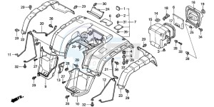 TRX350TE FOURTRAX 350 ES drawing REAR FENDER (1)