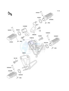 KL 650 A [KLR650] (A10-A14) [KLR650] drawing FOOTRESTS