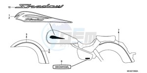 VT750C9 Ireland - (EK / MK) drawing EMBLEM/STRIPE (EXCEPT 2U)