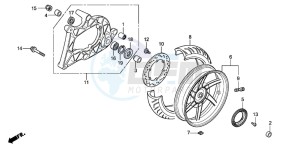 SH300R drawing REAR WHEEL/SWINGARM