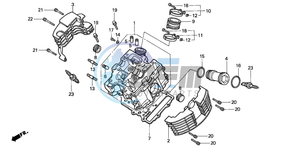 CYLINDER HEAD (FRONT) (VT1100CV/CW/C2)