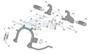 Scarabeo 50 4t 2v e2 drawing Foot rests - Lateral stand