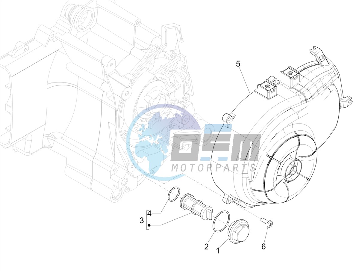 Flywheel magneto cover - Oil filter