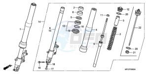 CB600FA39 Spain - (SP / ABS ST) drawing FRONT FORK