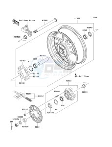 ZX 600 N [NINJA ZX-6RR] (6F) N6F drawing REAR WHEEL_CHAIN