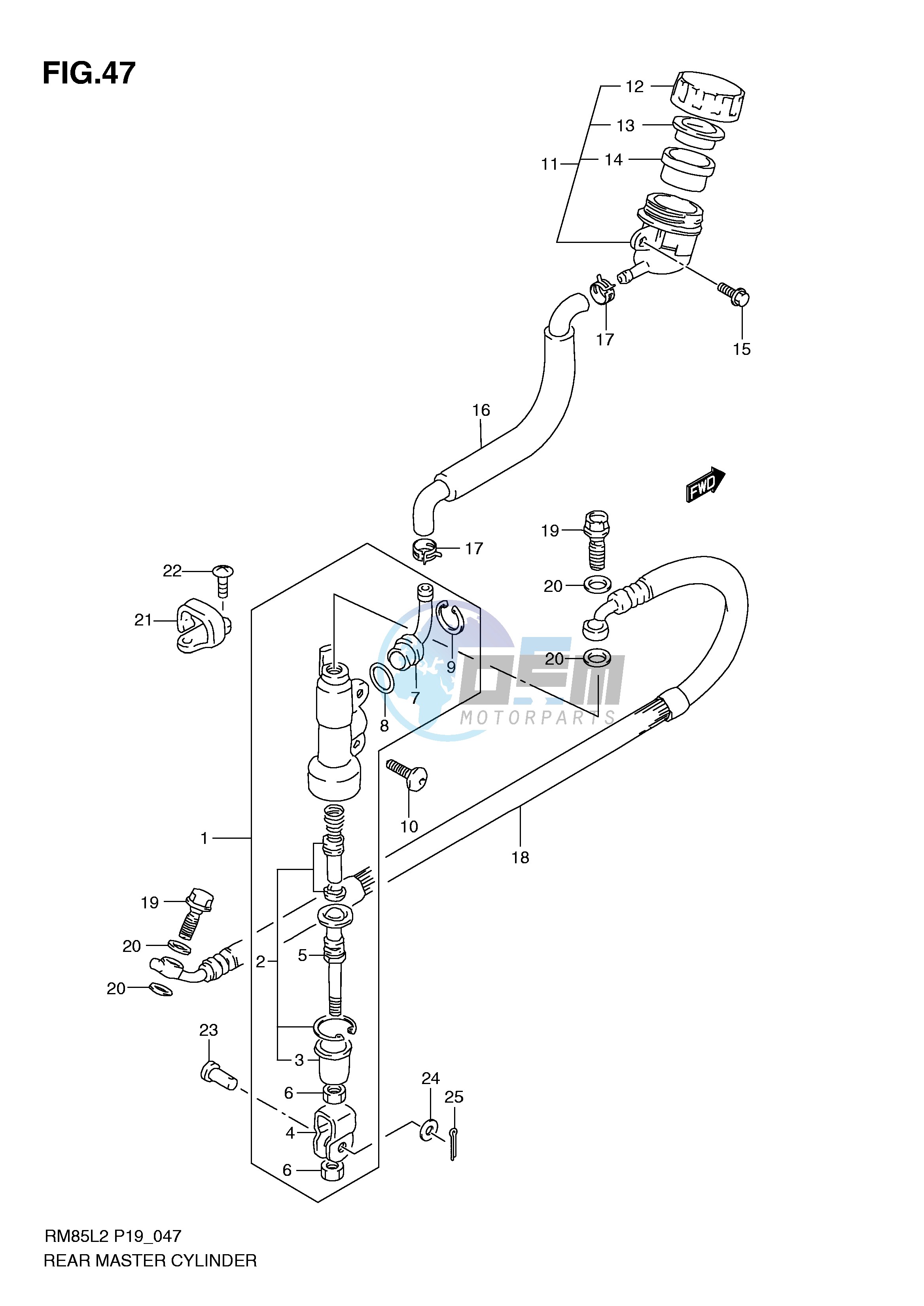 REAR MASTER CYLINDER (RM85L2 P19)