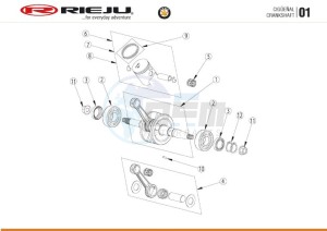 BYE-BIKE-BLACK 50 drawing CRANKSHAFT