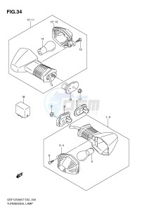 GSF1250 (E2) Bandit drawing TURNSIGNAL LAMP