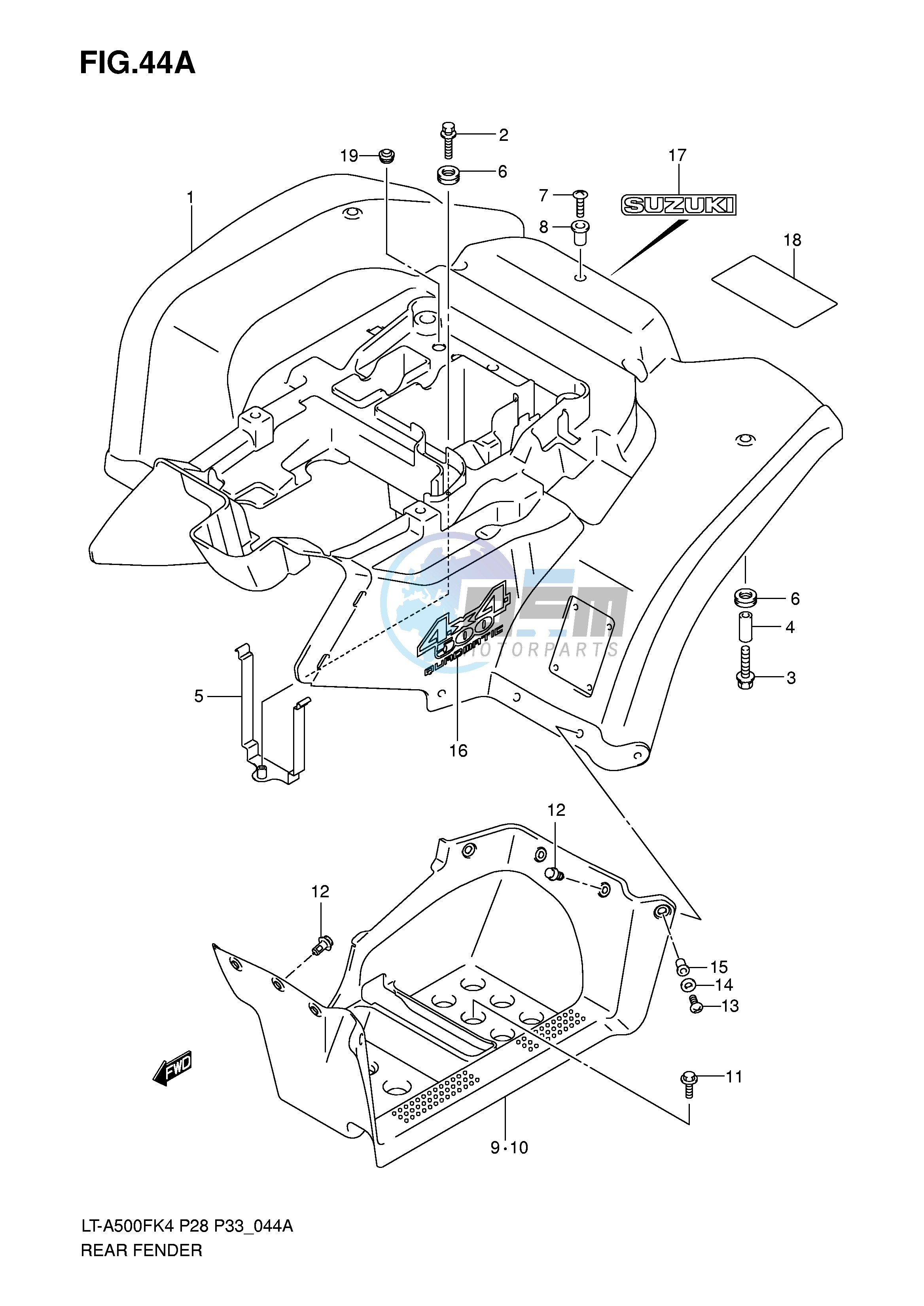 REAR FENDER (MODEL K5 K6)