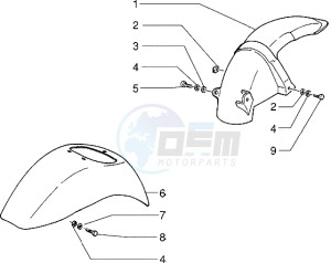 Zip 50 drawing Front and rear mudguard