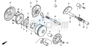 SH75D drawing DRIVE FACE/KICK STARTER KICK STARTER SPINDLE