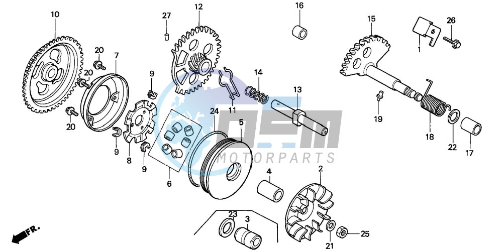 DRIVE FACE/KICK STARTER KICK STARTER SPINDLE