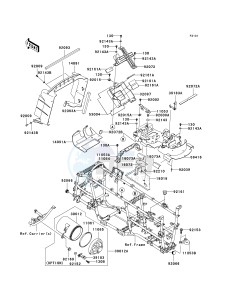 KVF 650 G [BRUTE FORCE 650 4X4I HARDWOODS GREEN HD] (G6F-G9F) G8F drawing FRAME FITTINGS