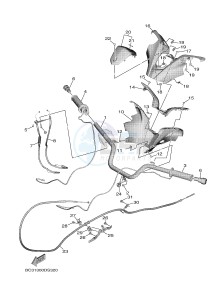 XP530 XP530D-A TMAX DX ABS (BC38) drawing STEERING HANDLE & CABLE