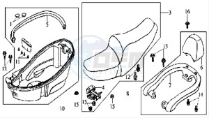 JOYRIDE 125 drawing LUGGAGE BOX DOUBLE SEAT