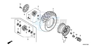 TRX420TEC TRX420 ED drawing FRONT WHEEL