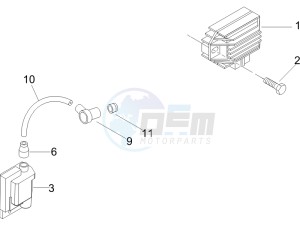 LX 50 4T 2V 25 Kmh Touring NL drawing Voltage Regulators -ECU - H.T. Coil