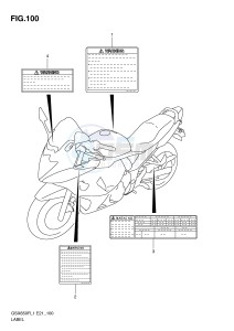 GSX650F (E21) Katana drawing LABEL (GSX650FUL1 E24)