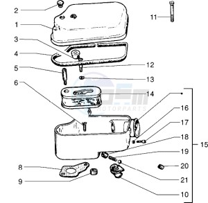 PX 125 E drawing Air cleaner comp. Parts