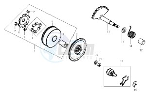 JET 50 KH ENGINE drawing DRIVE PULLEY - GEARED SHAFT