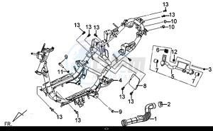 X'PRO 50 (45 Km/h) (AE05W9-EU) (E4) (L8-M1) drawing FRAME BODY ENGINE MOUNT