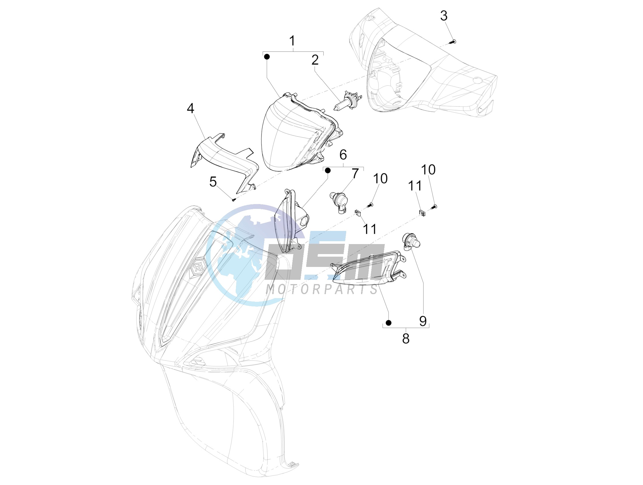 Front headlamps - Turn signal lamps