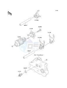 KL 650 E [KLR650] (E8F-E9F) E8F drawing GEAR CHANGE DRUM_SHIFT FORK-- S- -