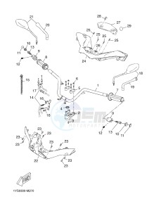 YP250R X-MAX 250 X-MAX 250 (1YS9 1YS9 1YS9) drawing STEERING HANDLE & CABLE