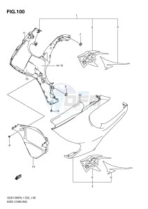 GSX1300R (E2) Hayabusa drawing SIDE COWLING (GSX1300RL1 E19)