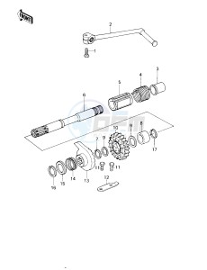 KZ 1000 D [Z1R] (D3) [Z1R] drawing KICKSTARTER MECHANISM -- 80 D3- -