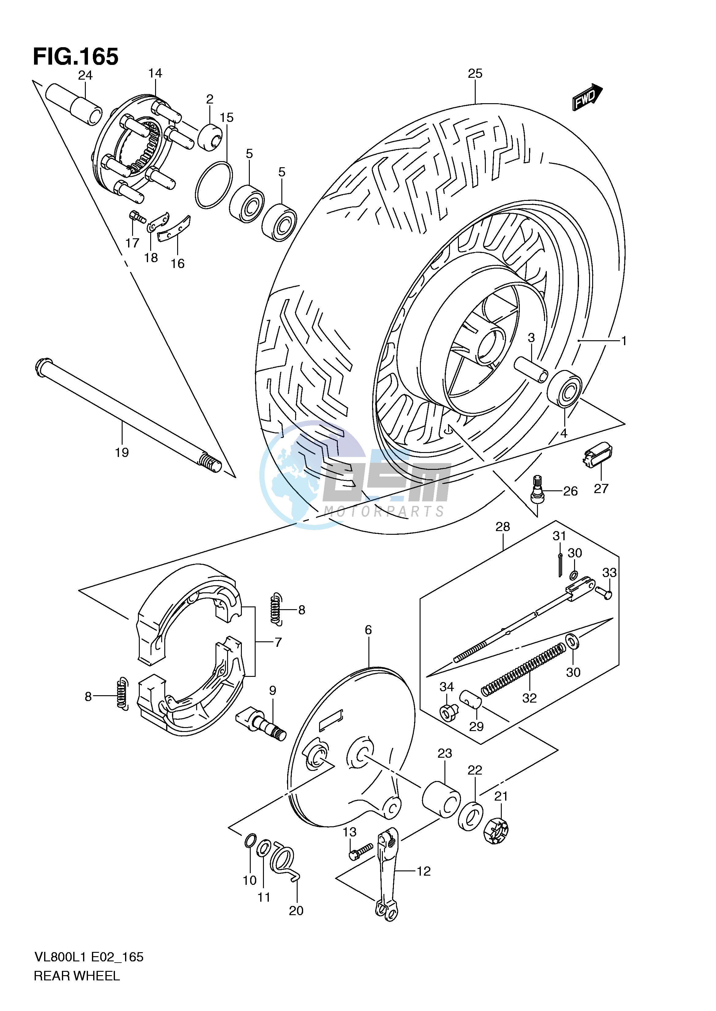 REAR WHEEL (VL800CL1 E19)