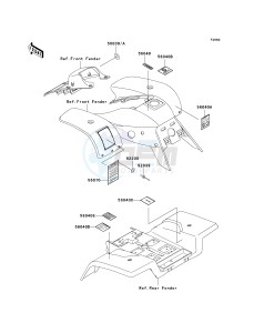 KSF 250 A [MOJAVE 250] (A15-A18) [MOJAVE 250] drawing LABELS