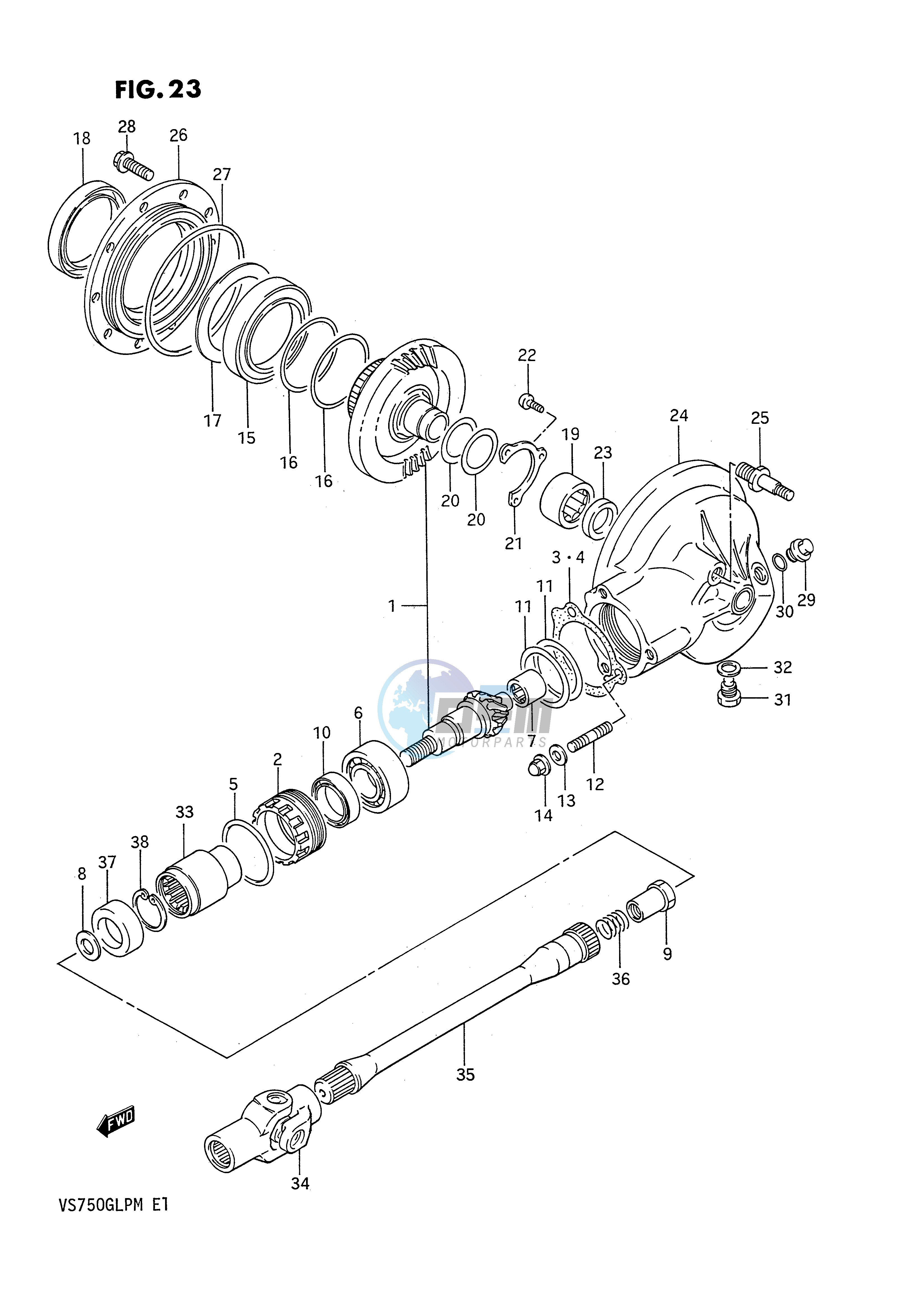 PROPELLER SHAFT - FINAL DRIVE GEAR